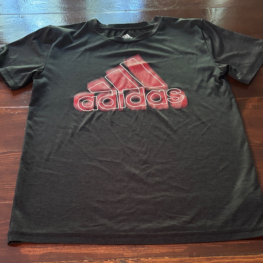 Adidas Black Tee with Red Graphic
